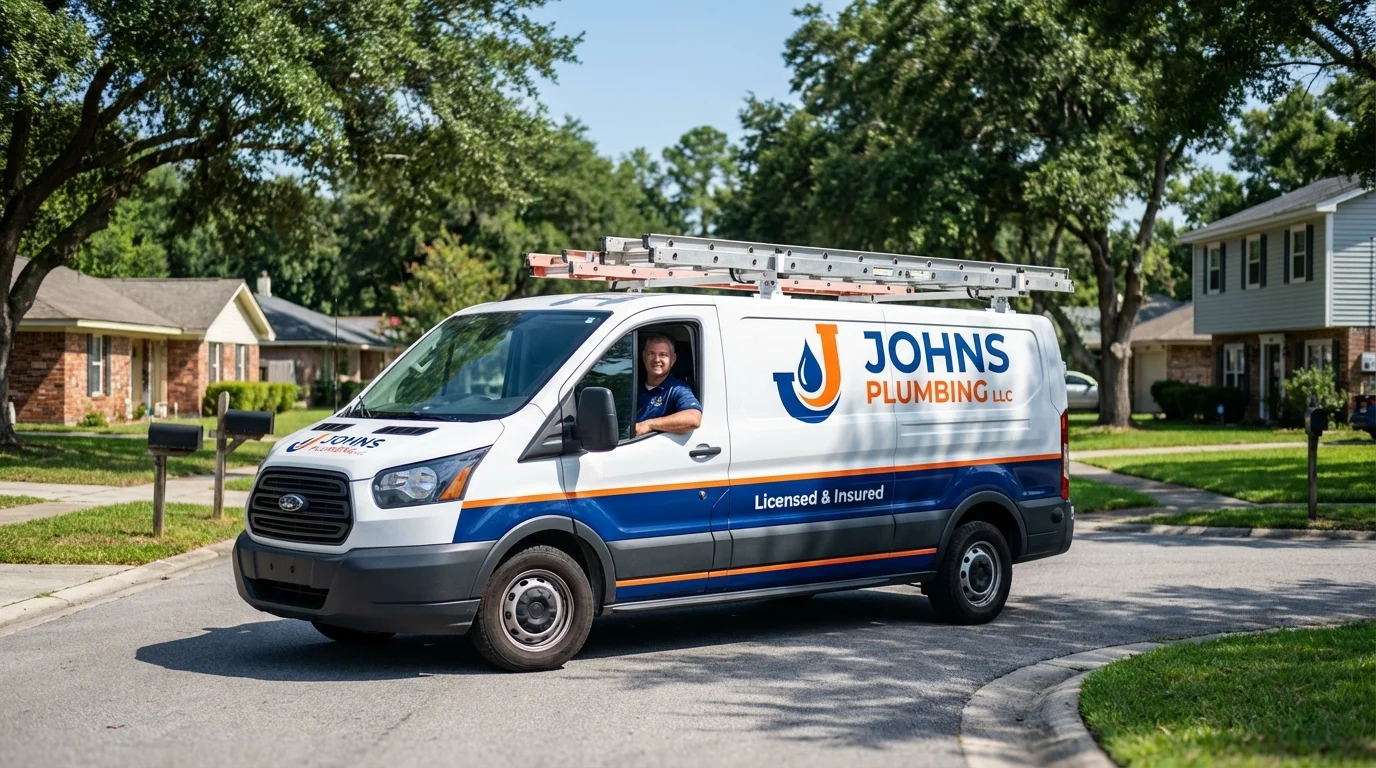 Johns Plumbing LLC service van in Beverly Hills, CA